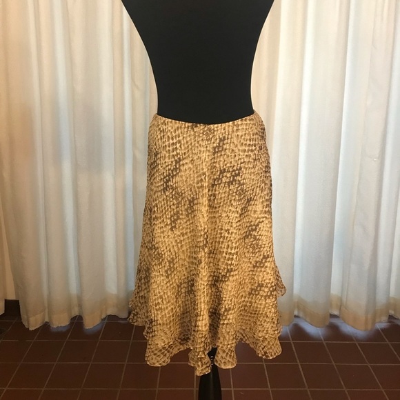 Vintage LRL 90s Swing Skirt Snake Print Petite S - Picture 5 of 9